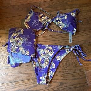 Purple Dragon Print Bikini
